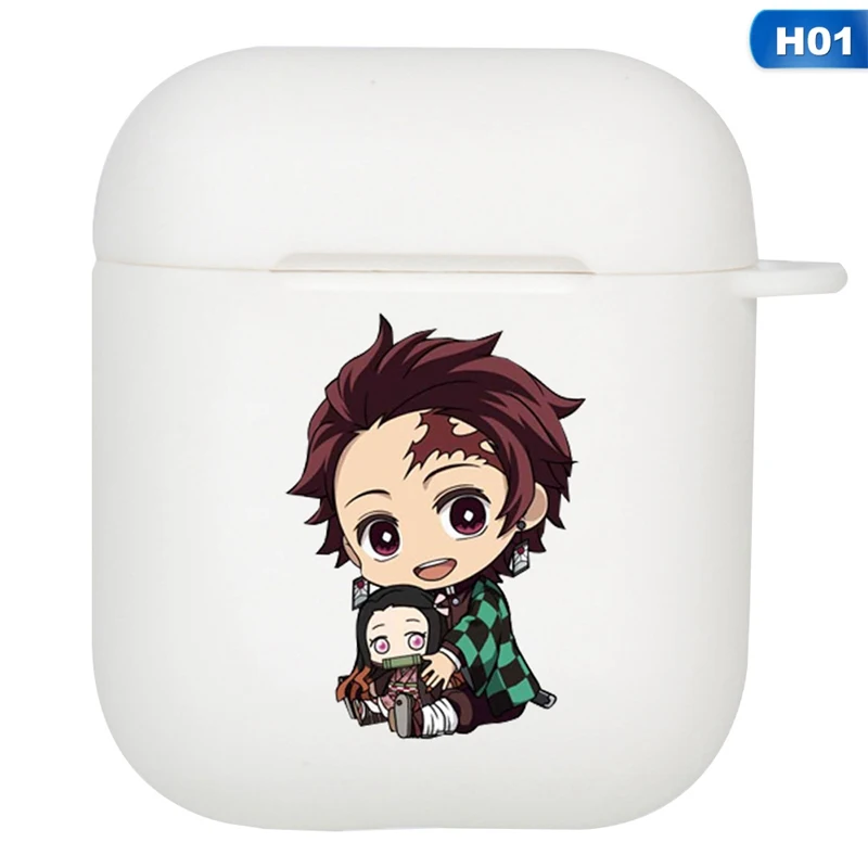 Demon Slayer: Kimetsu No Yaiba аниме шаблон для Apple Airpods чехол Bluetooth наушники Защитный чехол силиконовый чехол для наушников - Цвет: H01