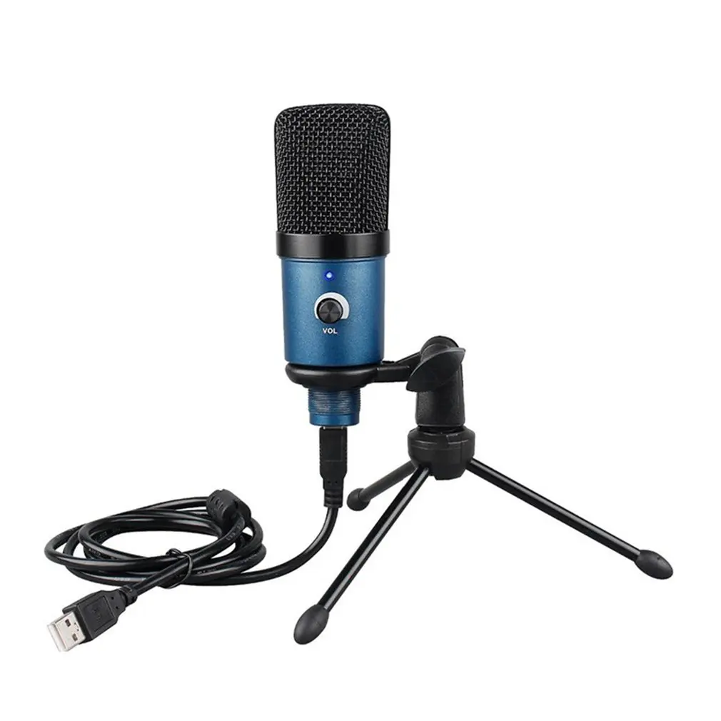 

Blue Metal USB Condenser Recording Microphone, Plug-and-play USB Microphone Is Suitable For Laptops, Windows