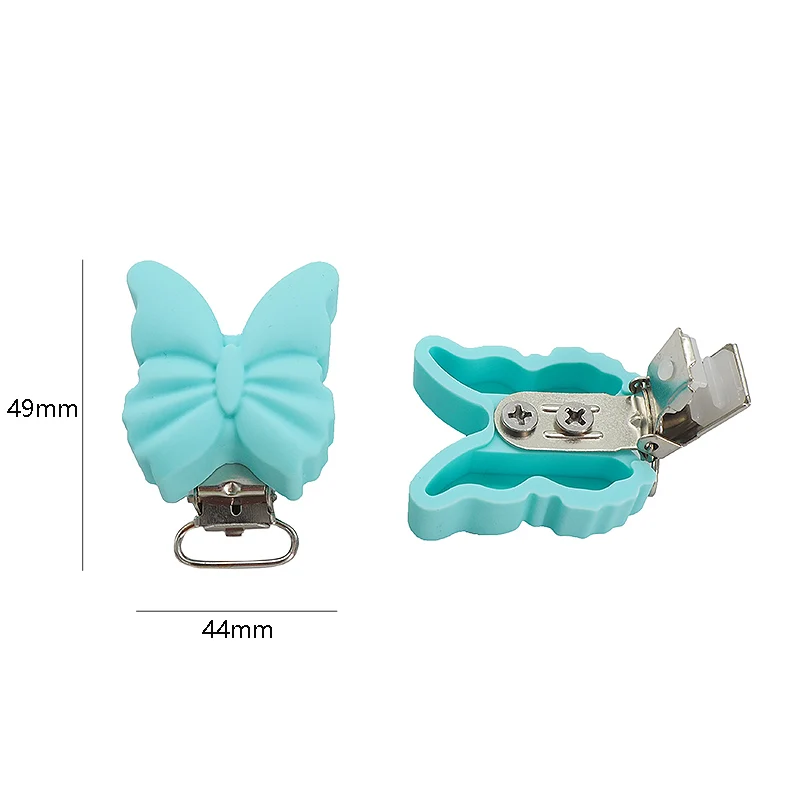 Chenkai-Pinzas de mariposa de silicona para beb&eacute;, mordedor de Animal bonito, chupete sin BPA, joyer&iacute;a de enfermer&iacute;a, accesorio de juguete, 50 Uds.-3