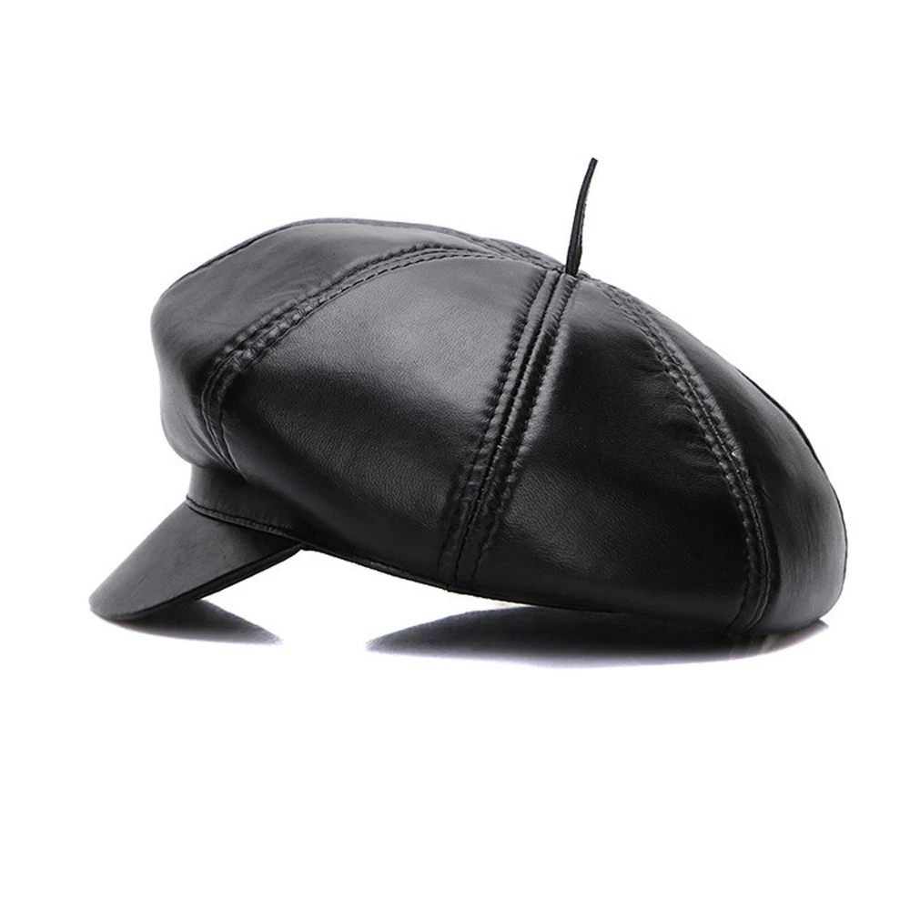 Новинка осенне-зимние женские береты из 100% натуральной овечьей кожи