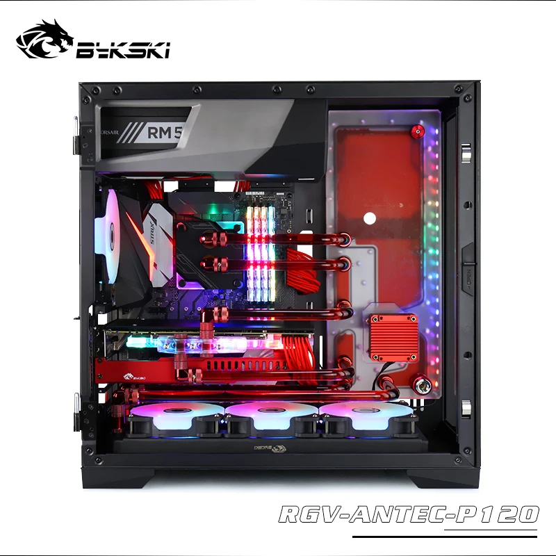 BYKSKI акриловая доска водный канал решение использовать для Antec P120 чехол компьютера для процессора и GPU Блок/3PIN A-RGB/Combo DDC насос