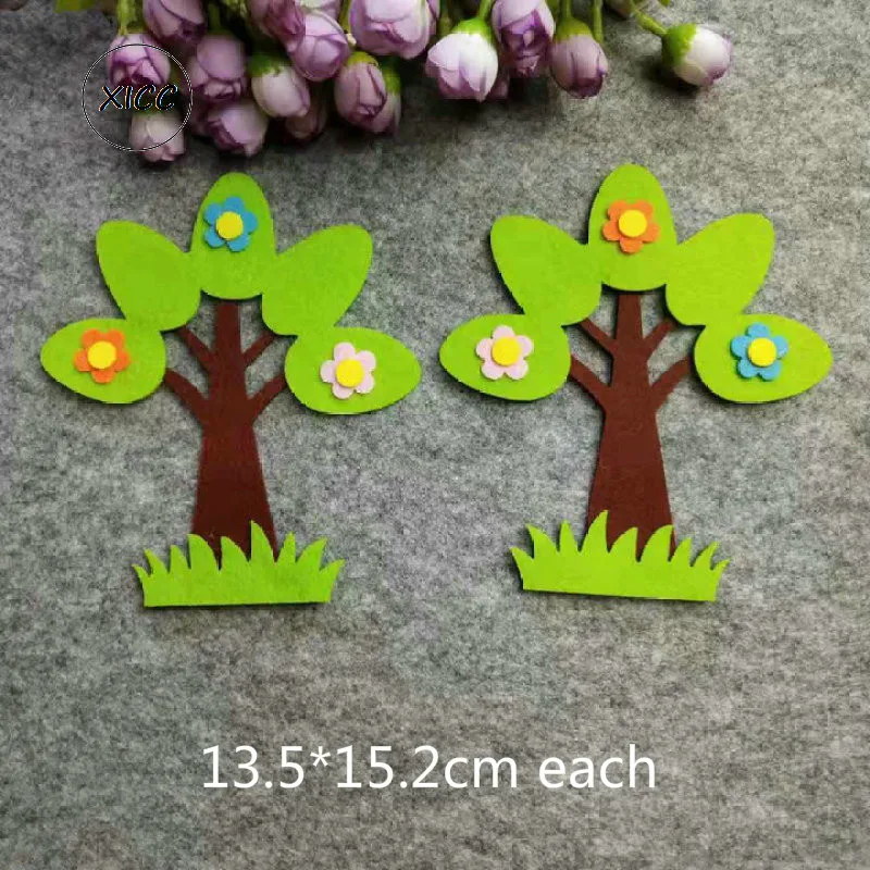 T N зеленое дерево Нетканые Войлок листьями патч детей дошкольного возраста