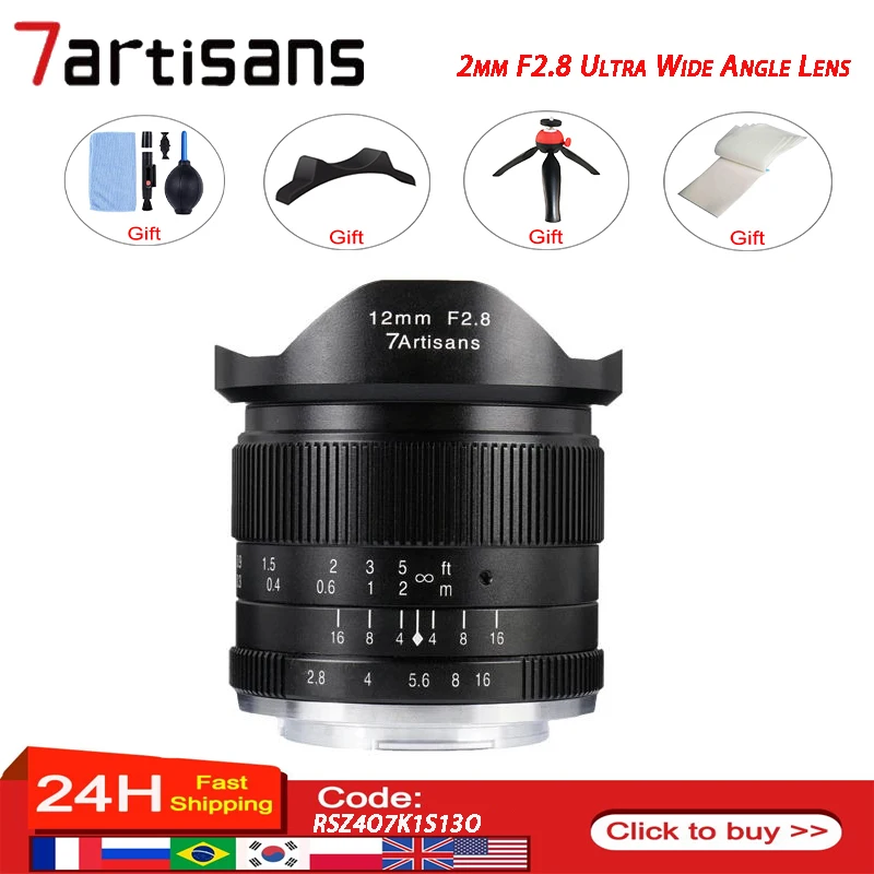 Объектив 7artisans с фиксированным фокусом для Canon EOSM Fuji X M43 Sony A6500 A6300 XT2 M50|Объективы