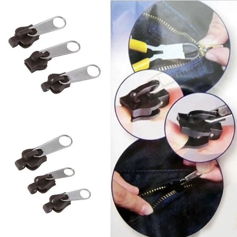 

6 PCS/Set Universal Instant Fix Zipper Repair Kit Replacement Zip Slider Teeth Rescue New Design Zippers Sewing Clothes