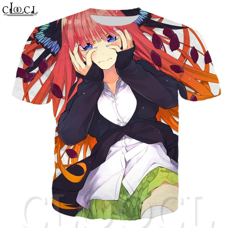 Мужская Повседневная футболка Toubun No Hanayome Забавные футболки с круглым вырезом