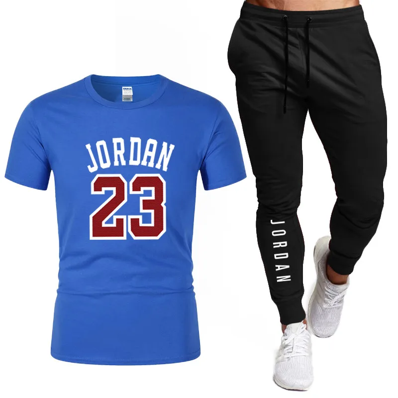 

The latest brand O-neck T-shirt suit 2021 fashion sports suit comfortable and casual spring, summer and autumn brand short-sleev