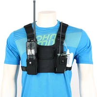 nylon tactical chest bag holster pouch 3 pockets adjustable for yaesu baofeng uv 5r uv5r uv 82 uv82 walkie talkie iphone samsung