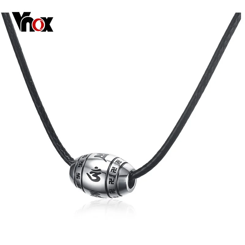 Мужские классические Чокеры Vnox с черной кожаной шнуровкой модные ювелирные