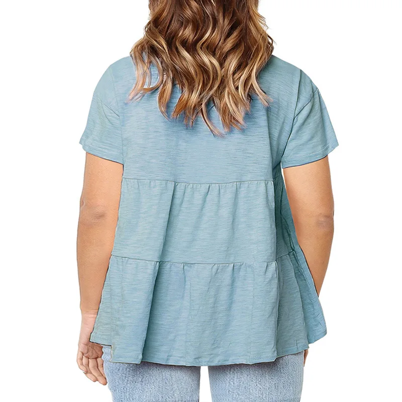 Suvance 2019 летняя повседневная футболка с круглым вырезом 2 однотонных цвета размер