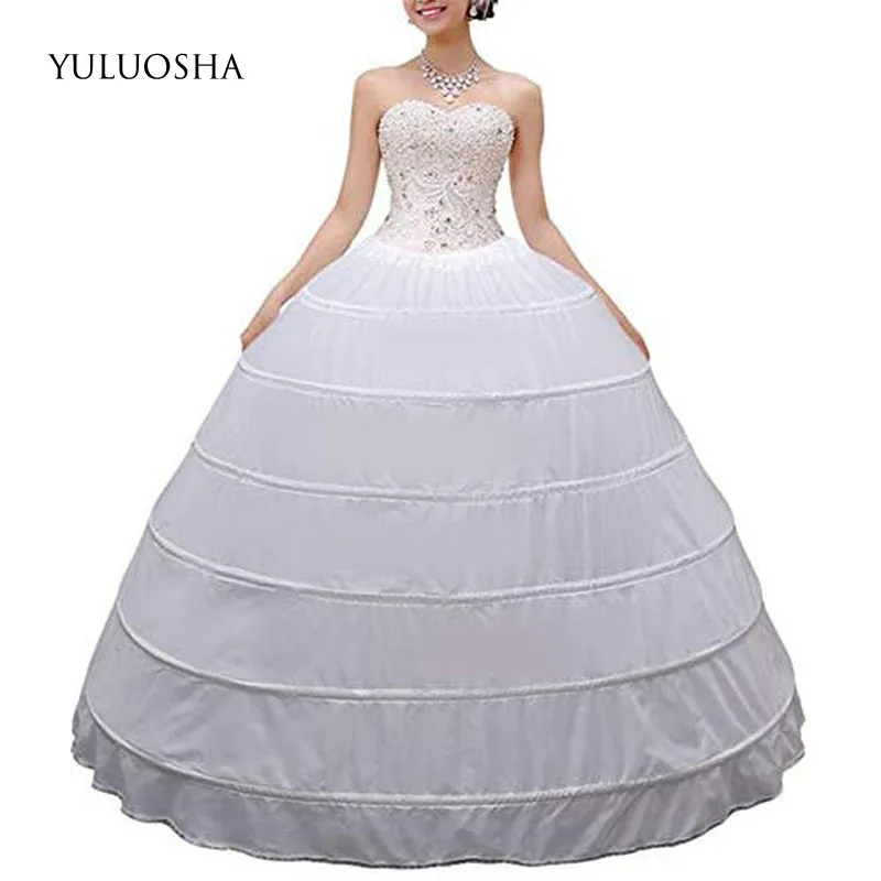 YULUOSHA Женская кринолин подъюбник А силуэта 6 обруч юбка комбинации длинная Нижняя