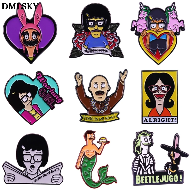 

DMLSKY Anime Cartoon Cute Metal Enamel Pins and Brooches for Women Men Lapel Pin Backpack Hat Badge Kids Gifts M4603