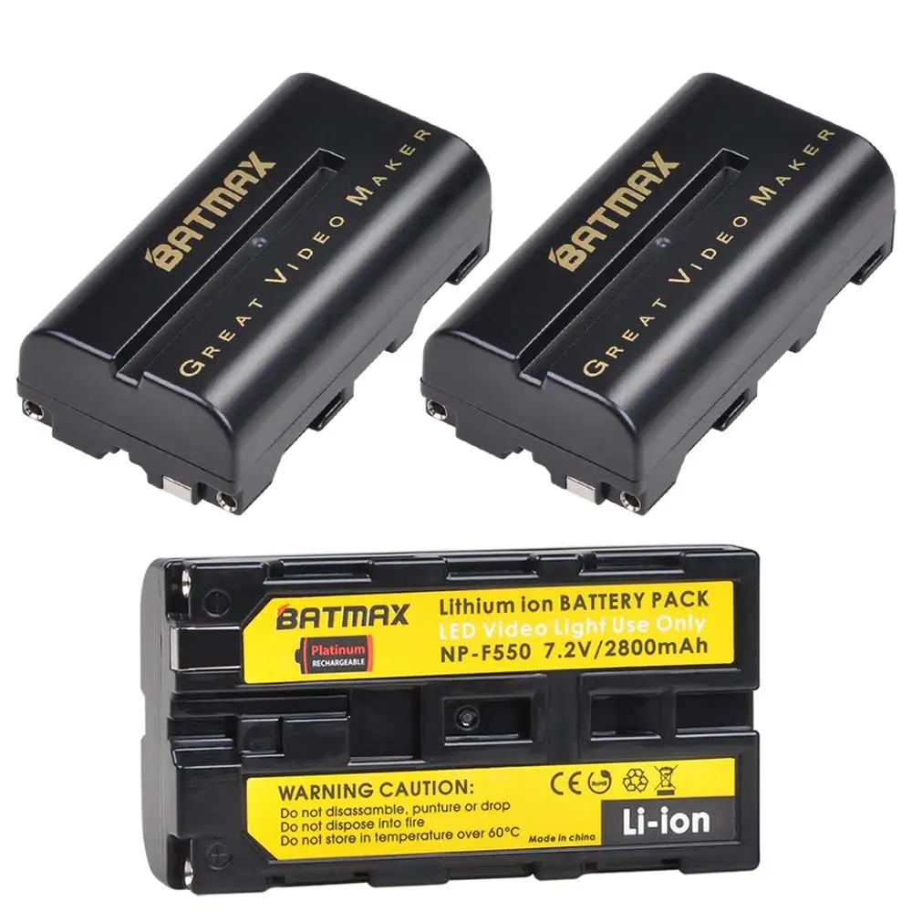 Batmax NP-F550 NP F550 F570 Li-ion Battery for Godox,Yongnuo Viltrox  LED Video Light YN300Air II YN300 III YN600 Air L132T