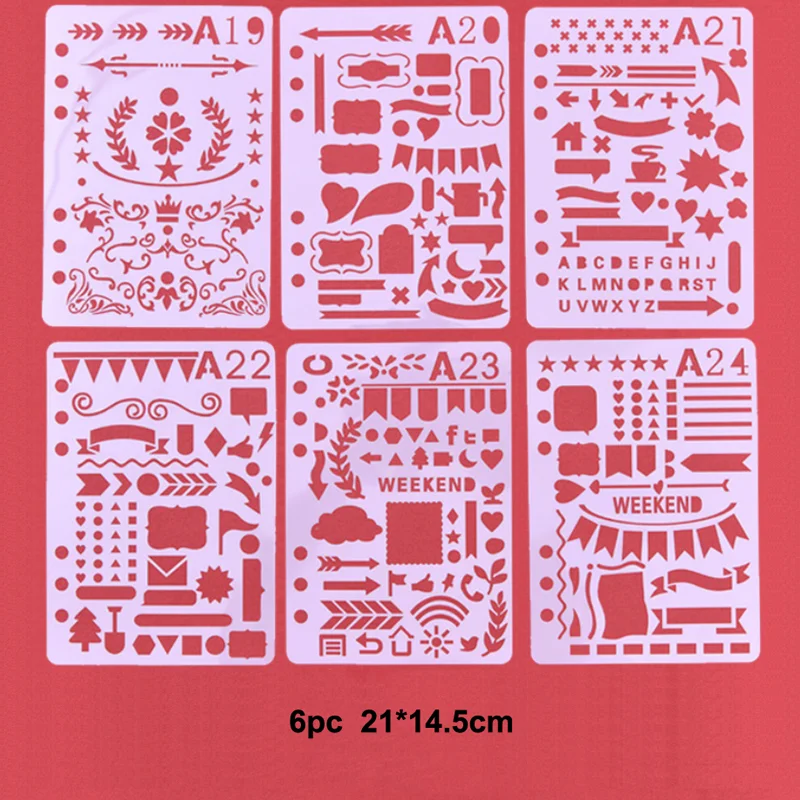 6 шт пуля журнал трафарет венок шаблоны DIY графика картина штамп для скрапбукинга орнамент альбом рельефный шаблон многоразовые