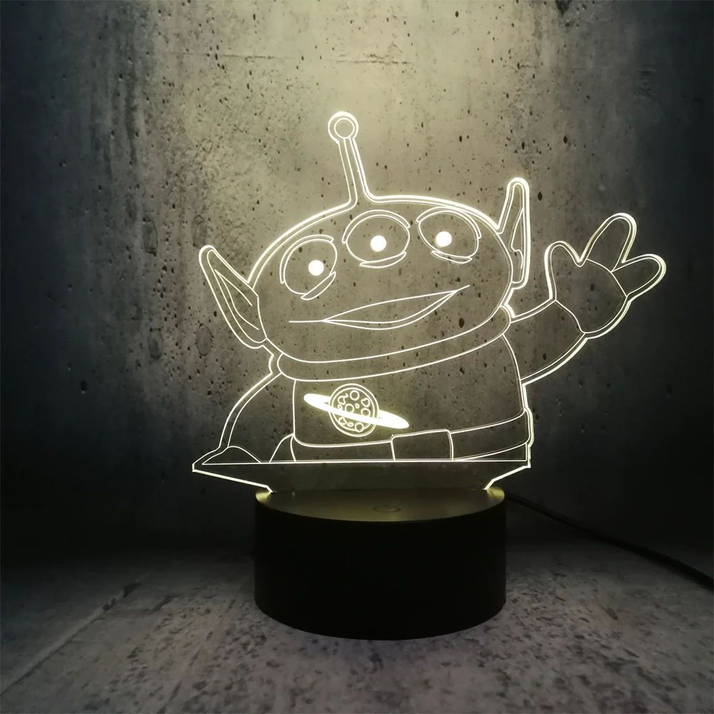 Ночной светильник История игрушек три глаза Aliens Say Hi светодиодный 3D декор для