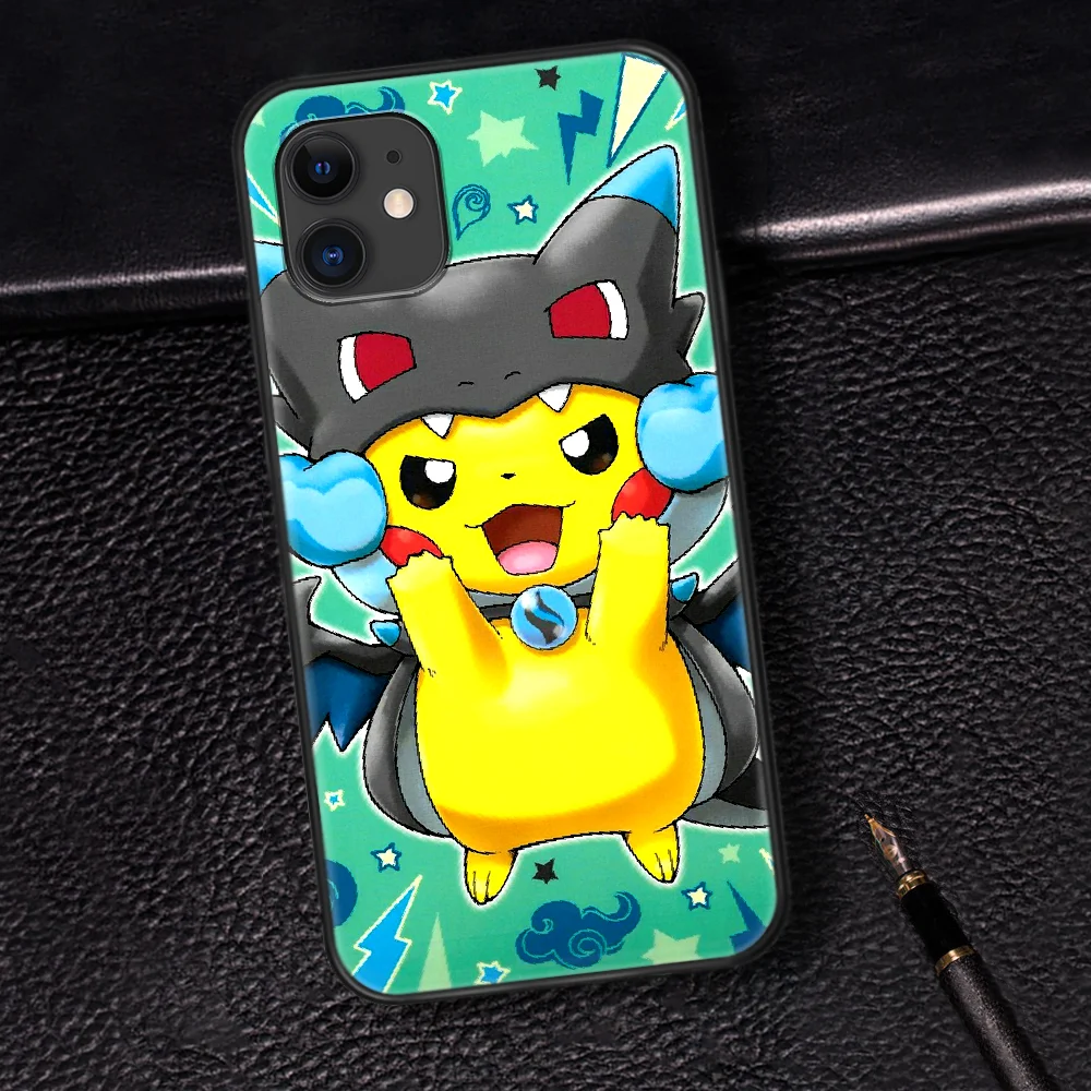 

Cute Pokemons Cartoon Anime Phone Case For Iphone 5 5S SE 2020 6 6S 7 8 Plus 11 12 Mini X XS XR Pro Max black Back Trend Shell