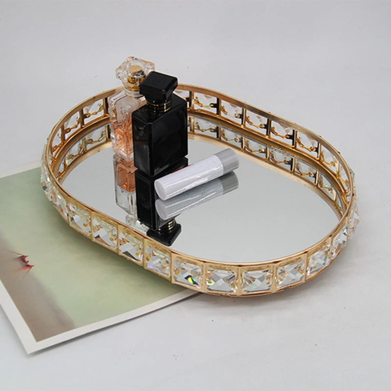 Европейский хрустальный поднос косметическая стойка для хранения органайзер