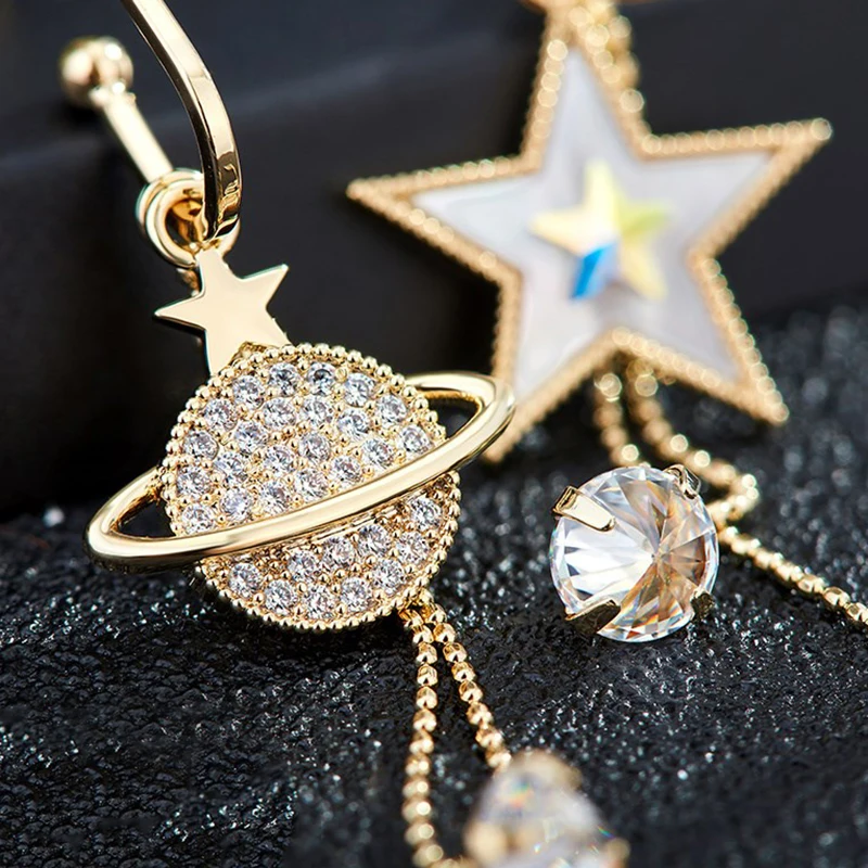 

Fashion New Exquisite Women Earrings Bohemia Star Sun Moon Hollow Earrings Metal Tassel Vintage Geometric Earrings Fine Dropship