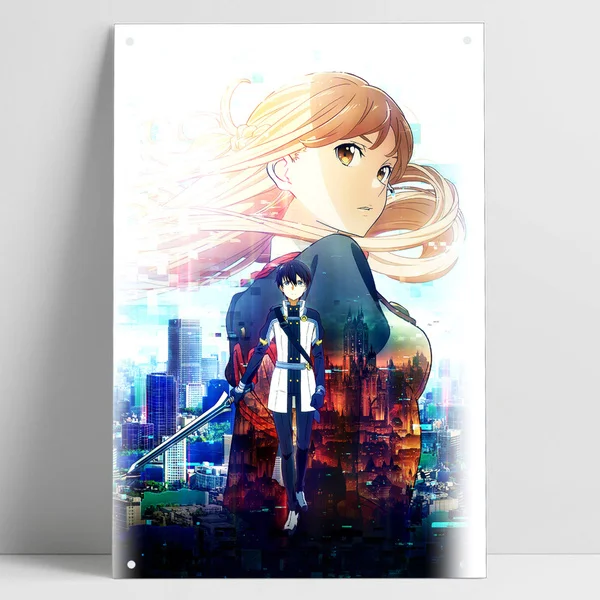 Меч искусство онлайн фильм ординамальные весы крутой аниме металлический плакат