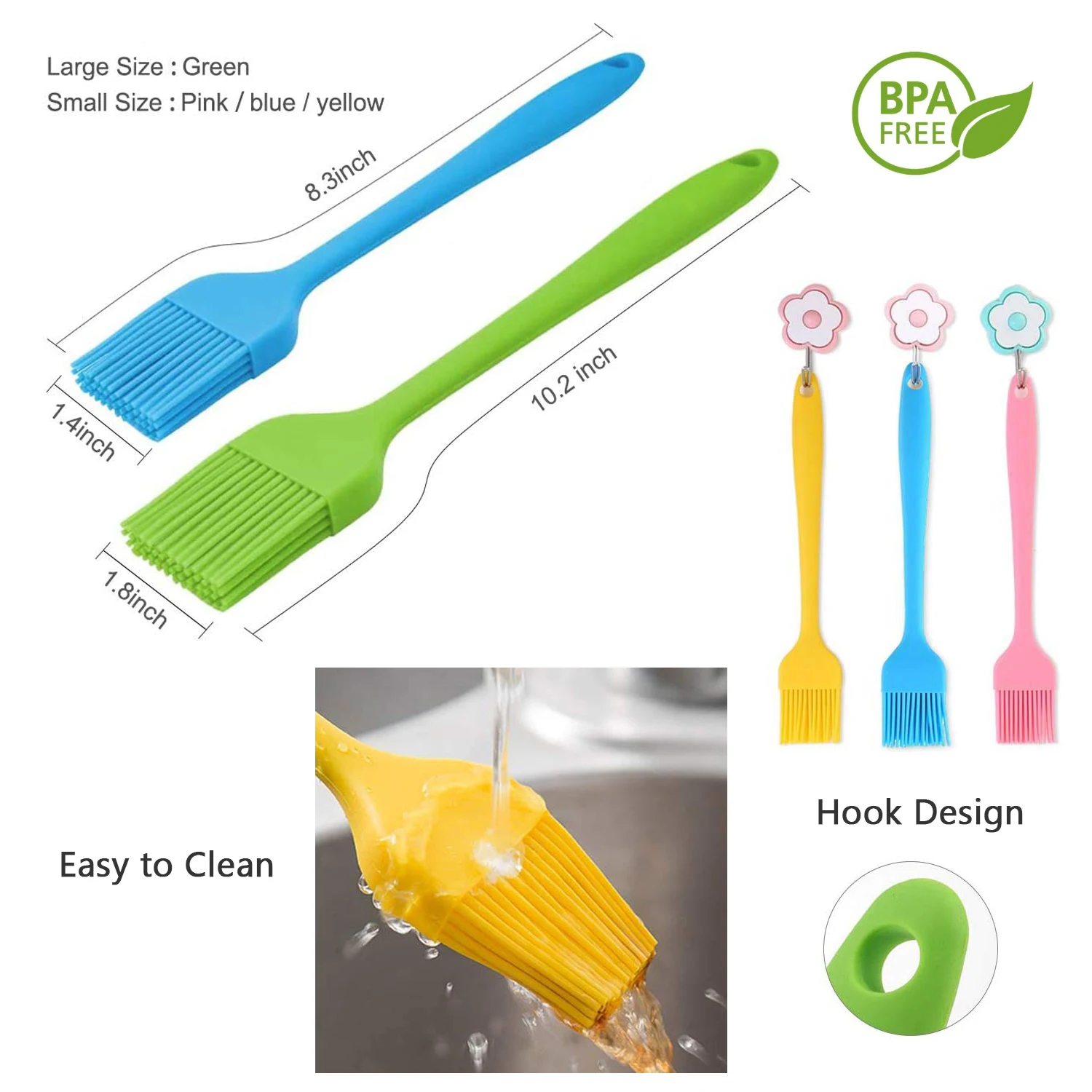 Estera antiadherente para parrilla de barbacoa, 100%, f&aacute;cil de limpiar, reutilizable, resistente al calor, con 4 Uds. De cepillo de silicona, accesorios para barbacoa-5