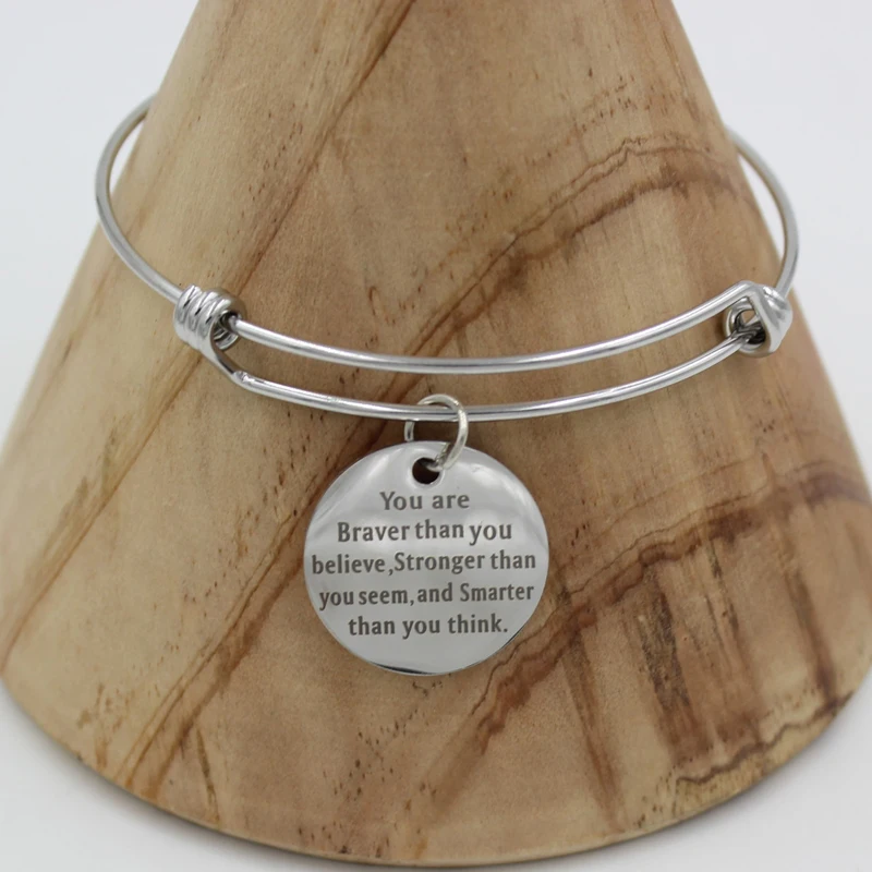 Расширяемый Браслет из нержавеющей стали вы смелее Держите прочнее чем думаете