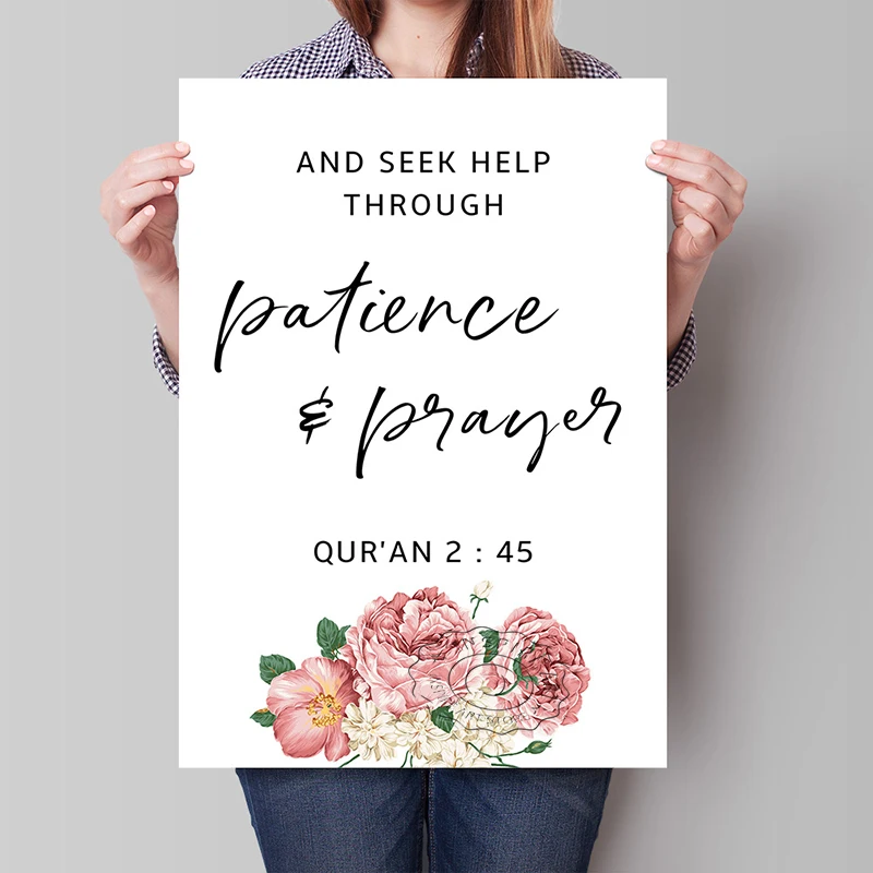 Bible Verses Prints Christian Wall Art Posters Watercolour Flowers Blessed Quotes Picture Canvas Painting Home Living Room Decor |