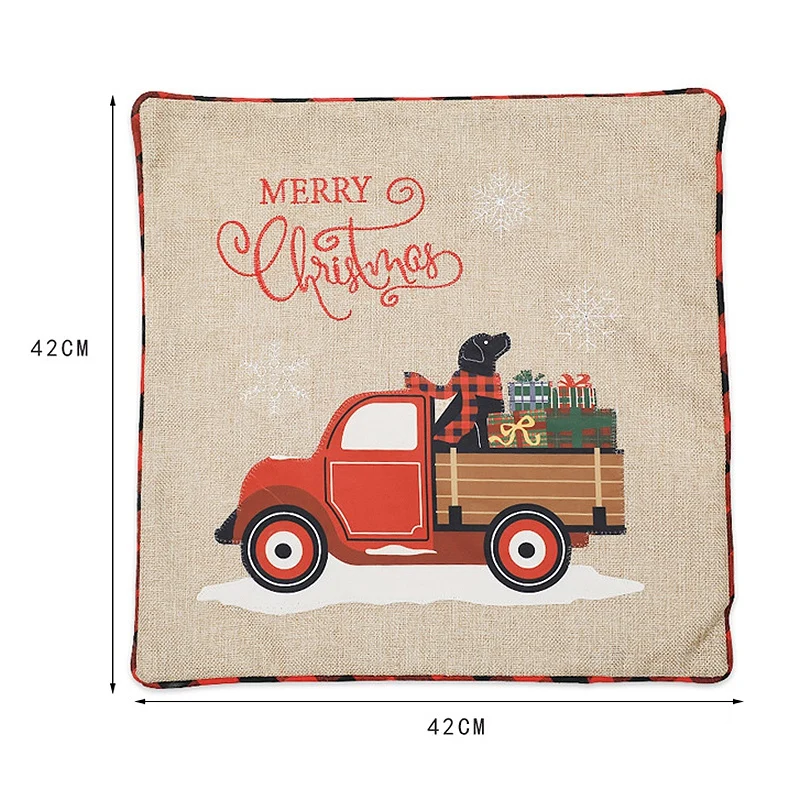 

Hot XD-2 Pcs Christmas Cushion Cover Decorative Pillows Cover for Sofa Seat Square Soft Throw Pillow Case Home Decor