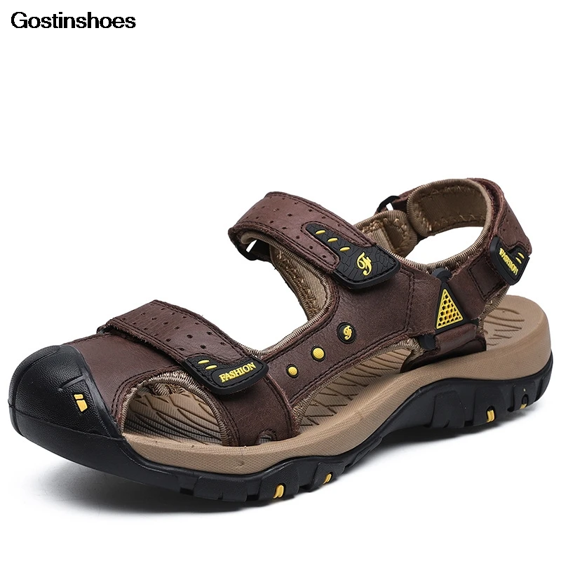 Sandale Homme Cuir Sandalias Hombre Cuero/модная повседневная обувь из натуральной кожи мужские