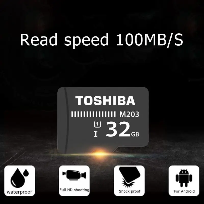 Toshiba M203 Автомобильный видеорегистратор C10 Micro SD карта IPX7 4K FHD видео TF памяти |