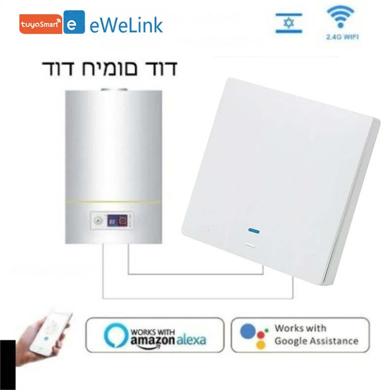 

JRUMP EU Water Heater air Conditioner High-power smart Zigbee Switch,Touch Sensor Smart Wall Switch Work with Alexa, Google Home