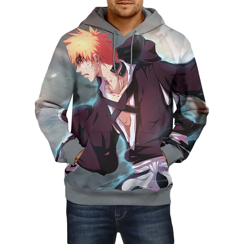 

YOUTHUP 2020 New Japan Anime Bleach Men's Hoodie 3D Printed Kurosaki Ichigo Sweatshirts Pullovers Long Sleeve Male Hoodies 5XL