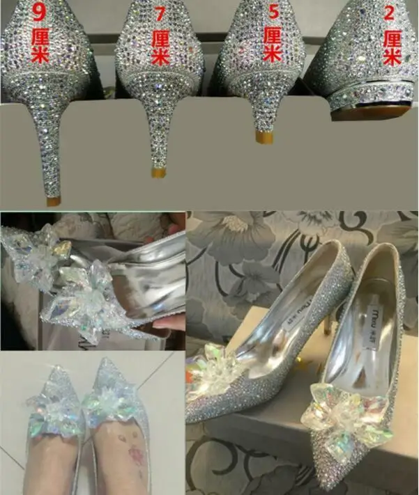 

New Crystal Shoes Wedding High-heeled White Rhinestone Bride Sexy Women's