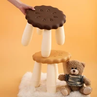 1pc cookie shape thicken plastic stools living room non slip bath bench cute children stool changing shoes stool kids furniture