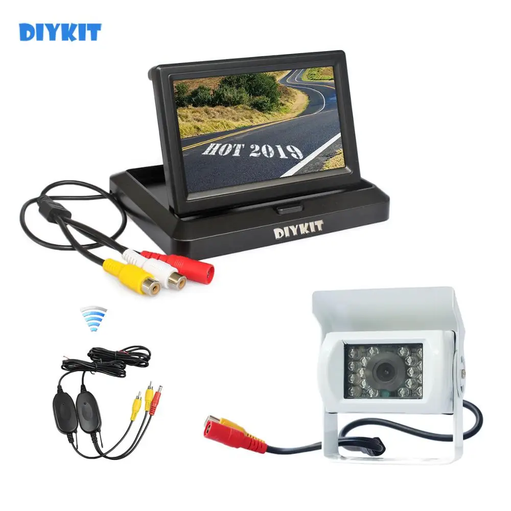 

DIYKIT беспроводной 5 "Складной автомобильный монитор водонепроницаемый ИК Ночное Видение CCD камера заднего вида для грузовика Караван Автобу...