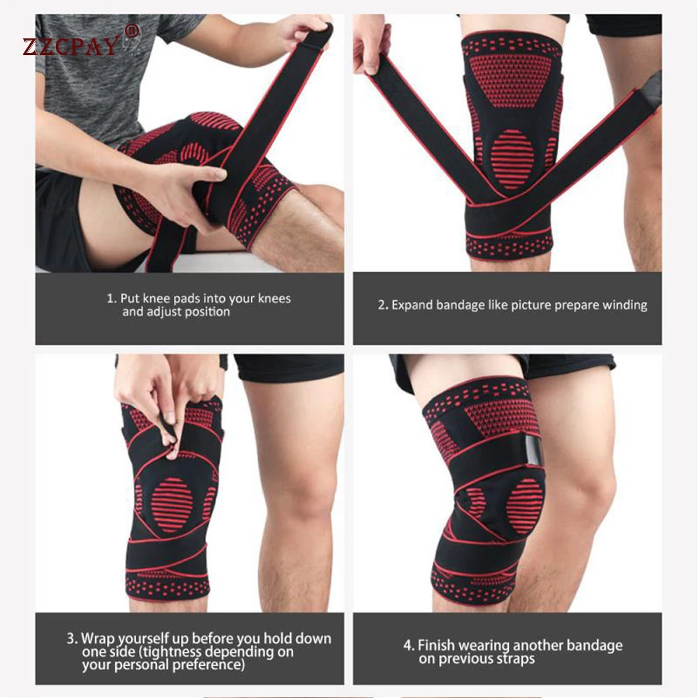 

1PCS Adult Running Fitness Basketball Football Volleyball Applicable Silicone Spring Breathable Bandage Sports Knee Pads