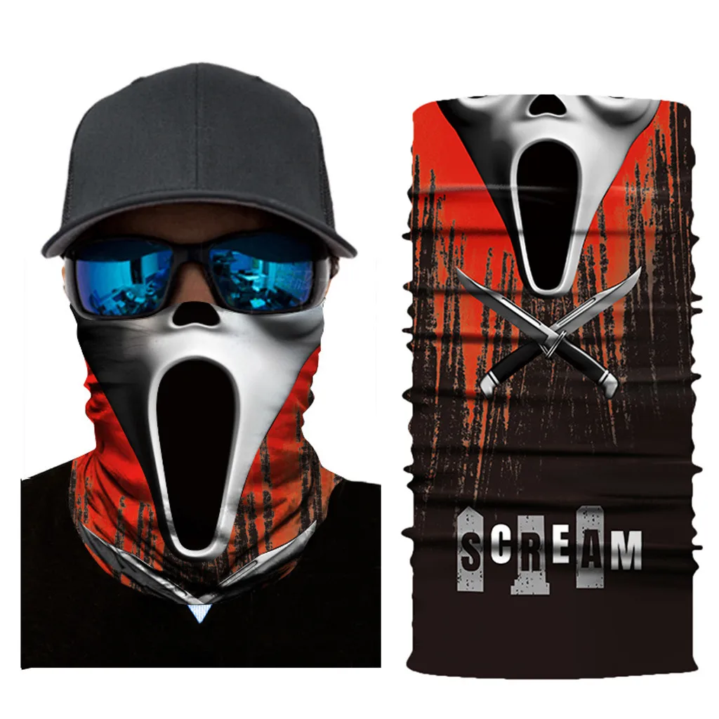 Балаклава с 3d рисунком черепа шарф-грелка для шеи гетра полуобложка лица