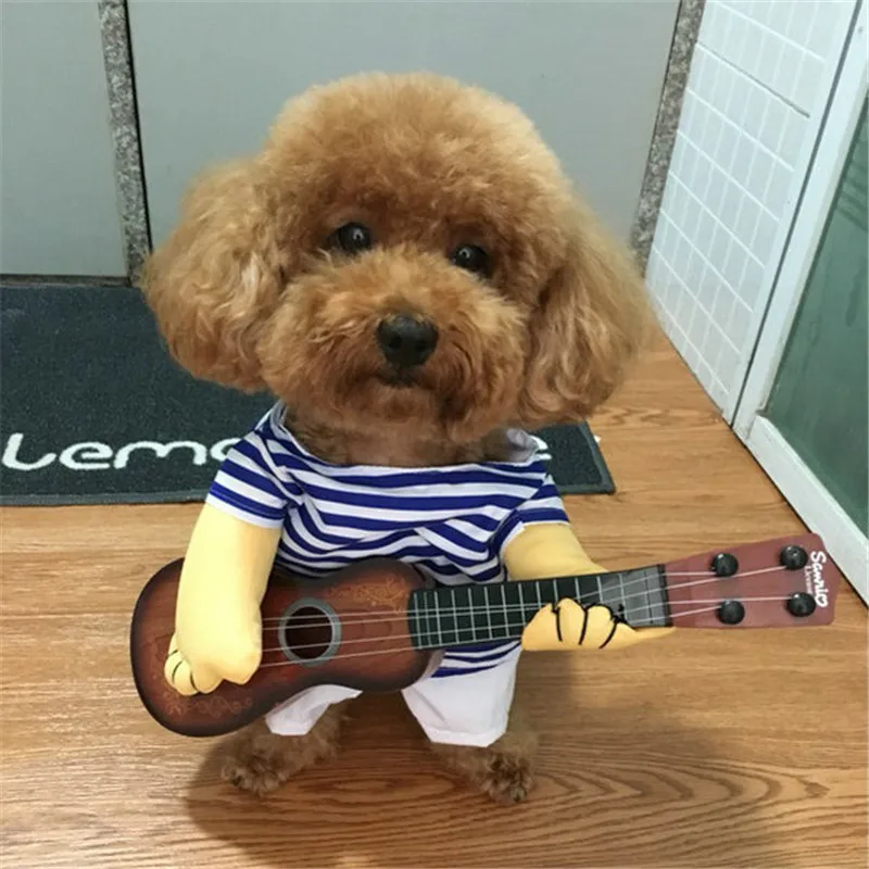 Костюм для животных собака гитарист костюм питомца смешная гитара кошки стоячий