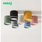 Светодиодный Потолочный Светильник направленного света с поверхностным креплением и затемнением, модный прожектор с разноцветными огнями потолосветильник ильник в скандинавском стиле для гостиной, спальни, 110 В, 220 В переменного тока, 7 Вт, 9 Вт, 12 Вт, 15 Вт