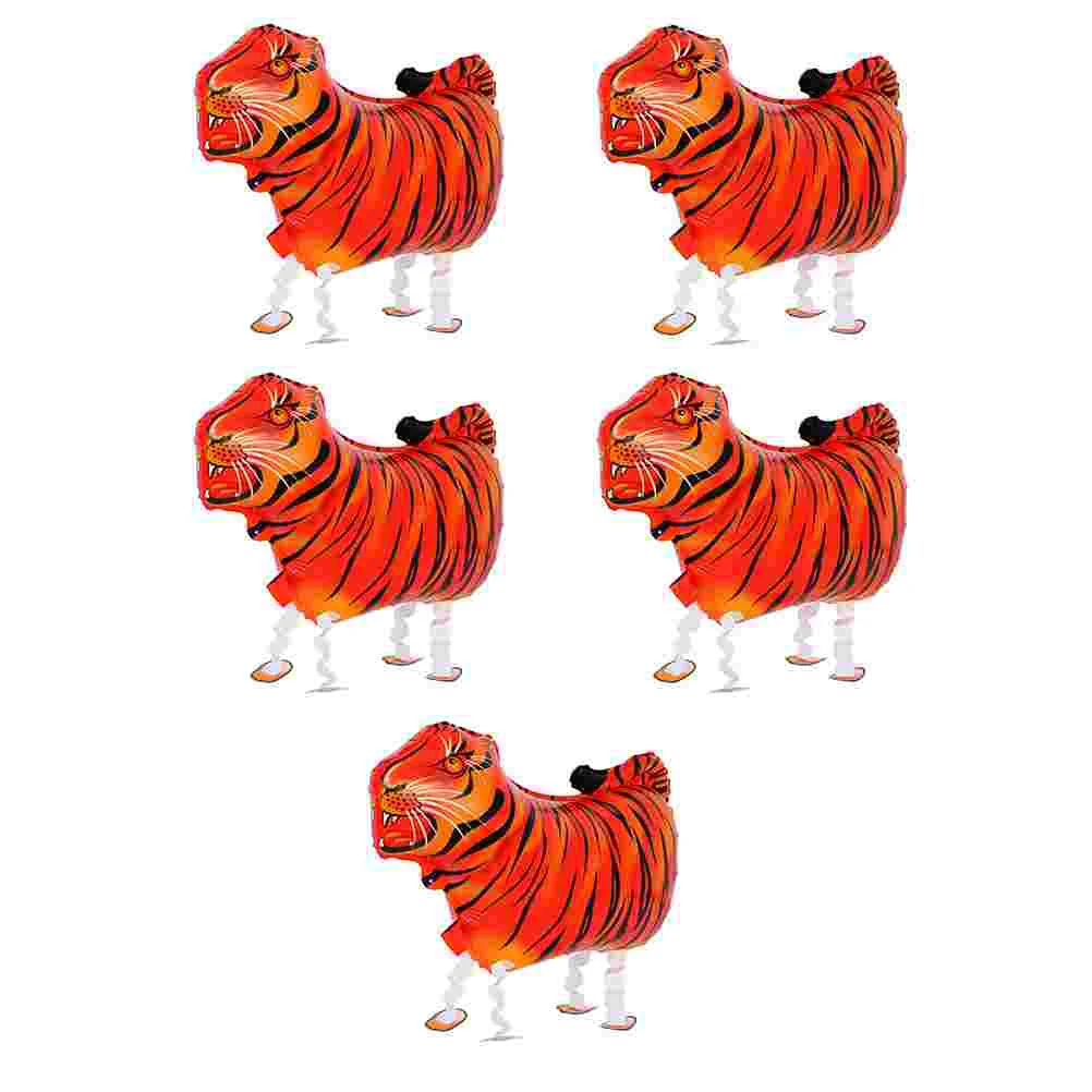 

5Pcs Cartoon Walking Tiger Balloons Party Balloon Embellishment Photography Props