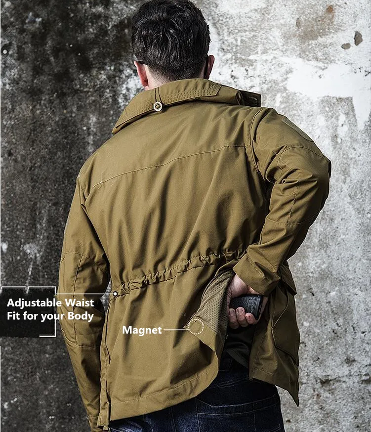 

Men 's M65 Army Tactical Casual Jacket Waterproof Camouflage Windbreaker Pilot Winter Hoodie Military Field Coat