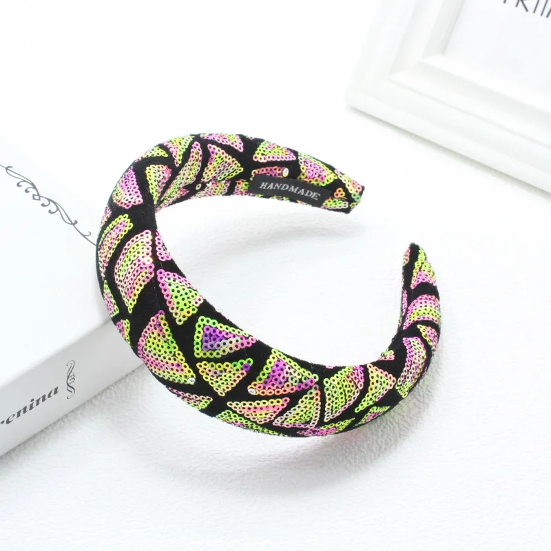 

Reteo Sequins Padded Headbands For Women Colorful Wide Spong Bling Hairbands Turban Party Hair Acessories Bezel Hoop Headwear