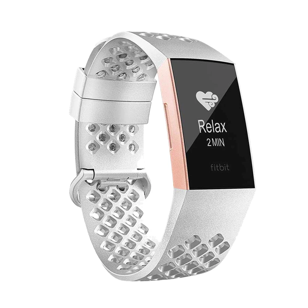 Для Fitbit Charge 3 Band розовое золото мягкий силиконовый ремешок для Fitbit Charge 3 сменный Браслет - Цвет: Серебристый