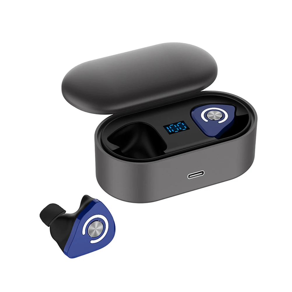 

1 Pair Ergonomic LCD Display Handsfree Calling With Charging Box 5.0 Wireless Earphones HIFI Bass Anti Interference