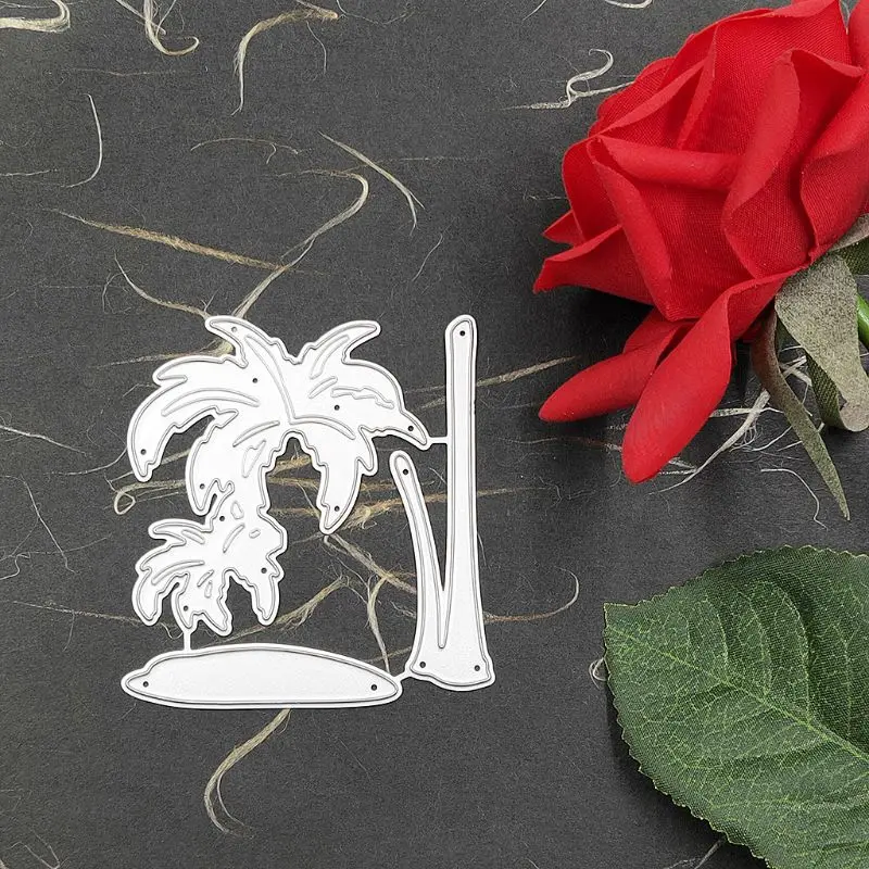 Кокосовое дерево металлические Вырубные штампы фотообои карточки тиснение