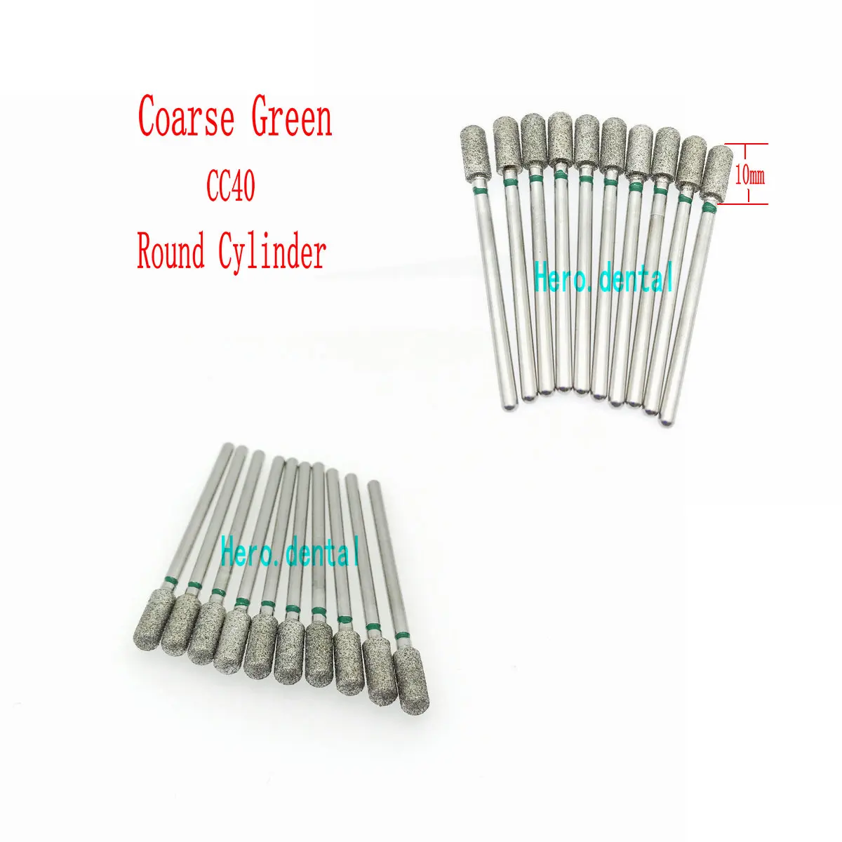 10 шт. ГРУБАЯ зеленый 2 35 мм Стоматологическая хвостовик алмазный шлифовальный бор