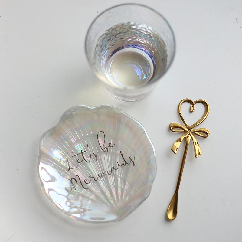 Цветной поднос для хранения в форме русалки стеклянный корпус Ювелирное