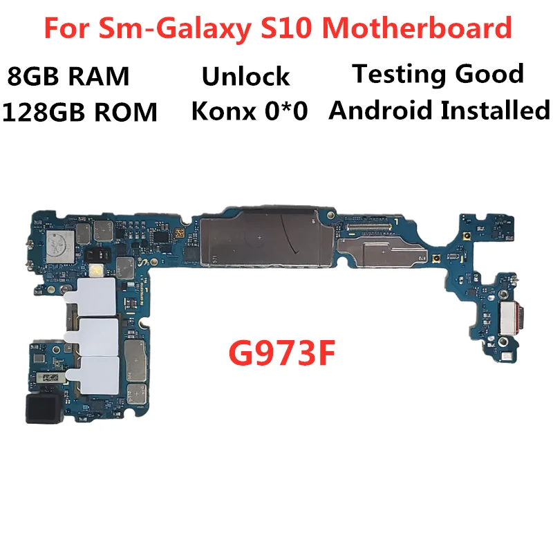 Материнская плата для Samsung Galaxy S10 разблокированная материнская плата G973F G973U материнская плата 128 ГБ логические платы