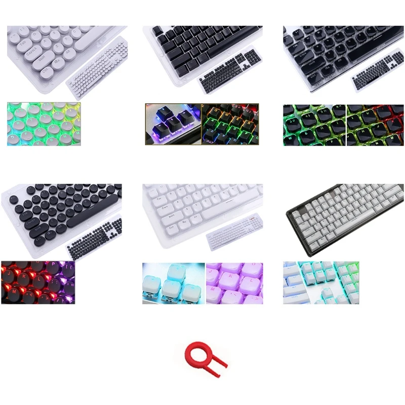 

Low Profile Keycap Set for Cherry MX Backlit Mechanical Keyboard Crystal Edge Design with Key Puller Removal Tool