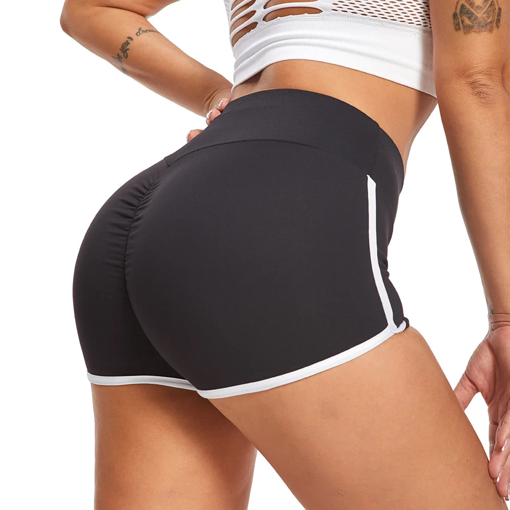 

Lady Pure Color Sport High Waist Hip-lifting Running Quick-drying Sweat-absorbent Fitness Bottoming Yoga Pants Breathable Shorts