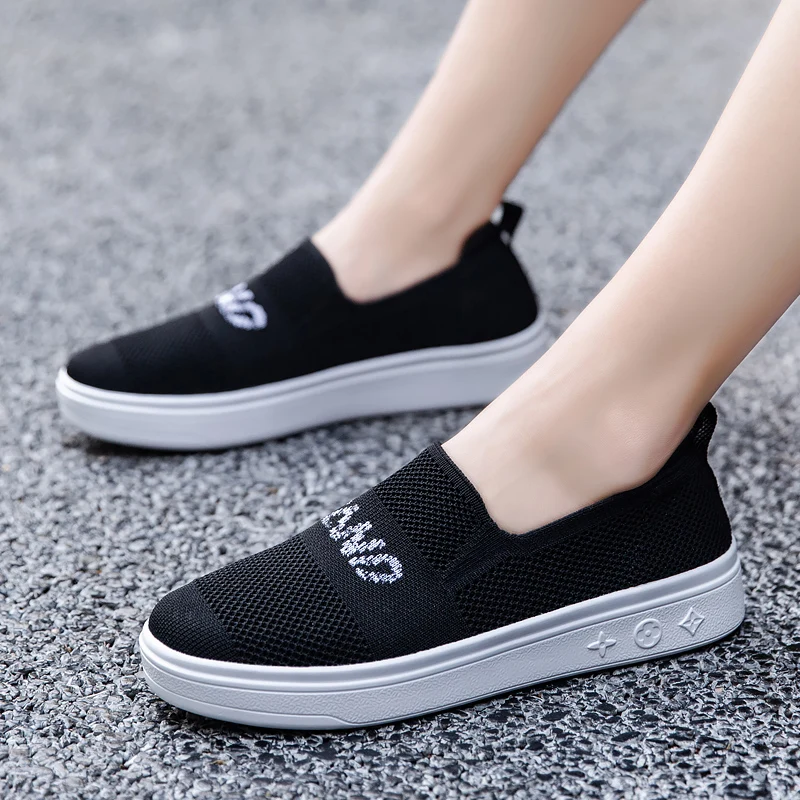 Женские дышащие кроссовки FANDEI плетеные без застежки спортивная обувь для