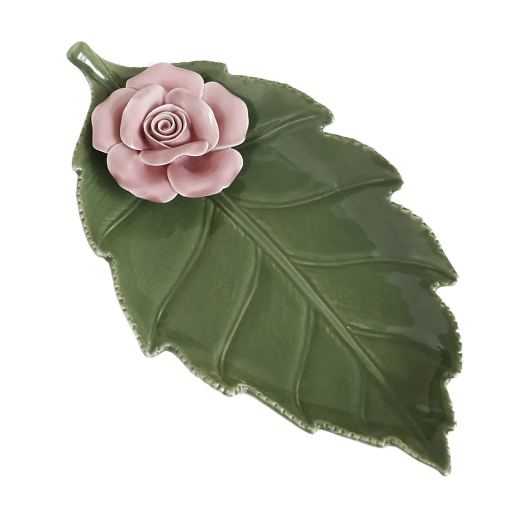 

1Pc Ceramic Dessert Plate Exquisite Fruit Bread Dish Desktop Decoration